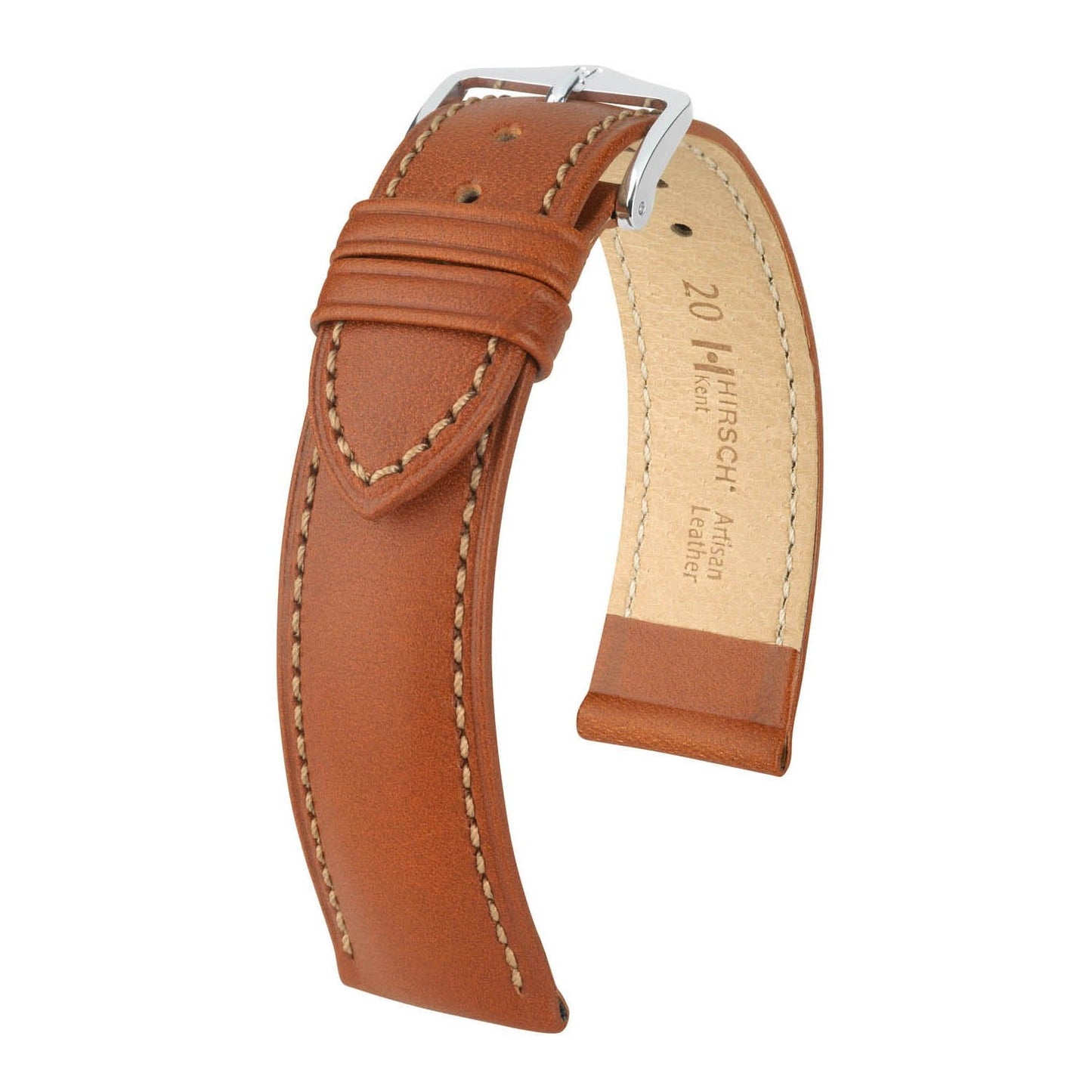 Hirsch Kent Golden Brown Calfskin Leather Watch Band