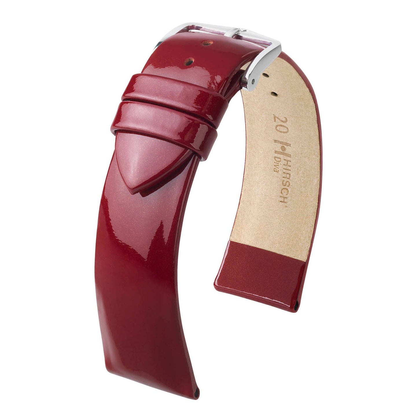 Hirsch Diva Marsala Glossy Ladies Leather Watch Band