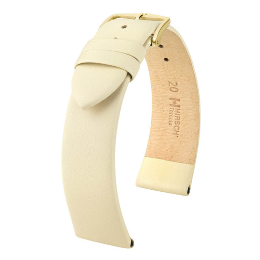 Hirsch Toronto Beige Fine-Grained Leather Watch Band