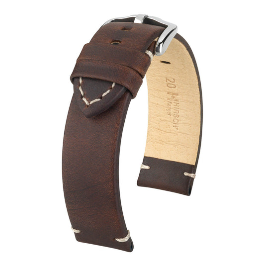 Hirsch Ranger Brown Retro Leather Watch Band