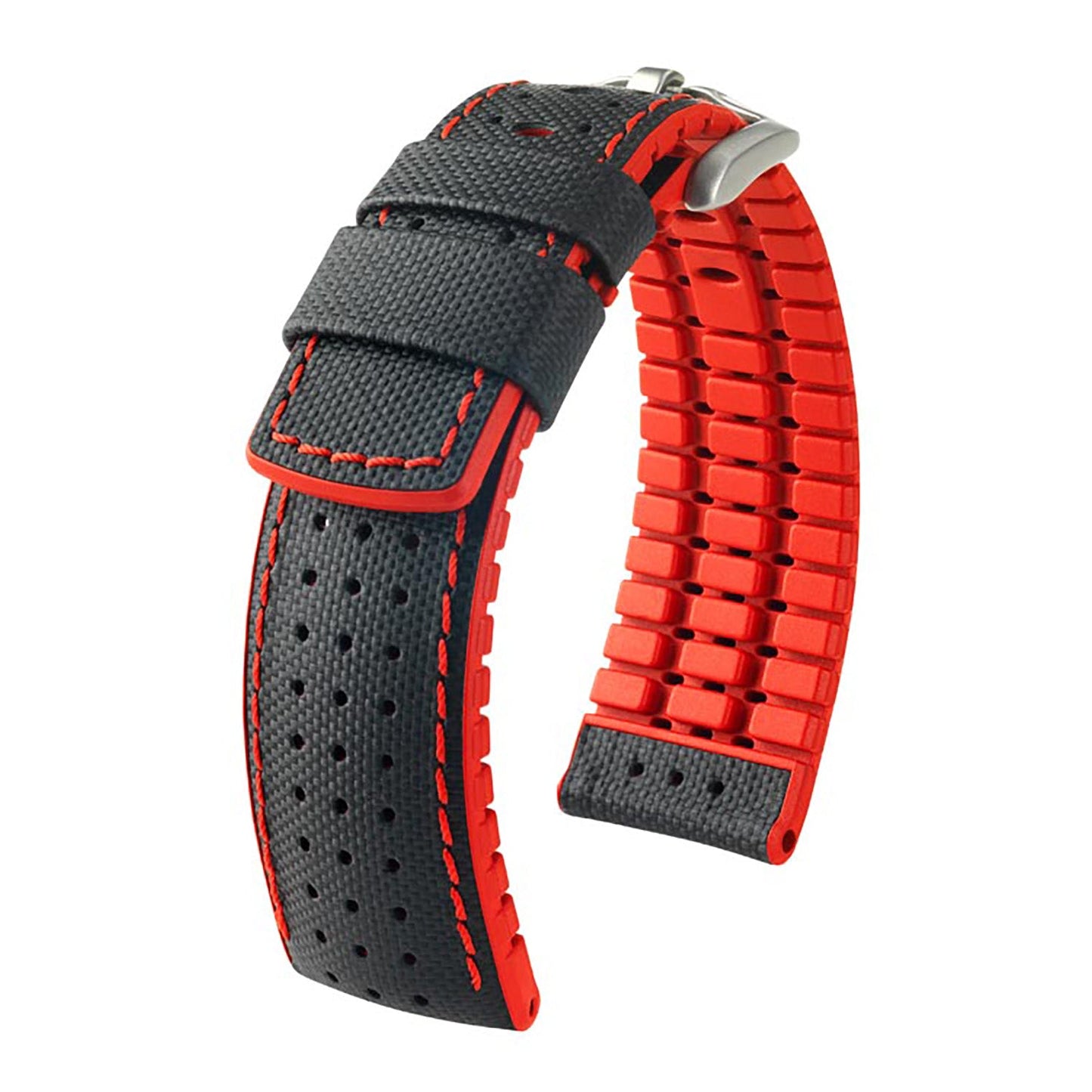 Hirsch Robby Black Sailcloth Effect Performance Watch Band