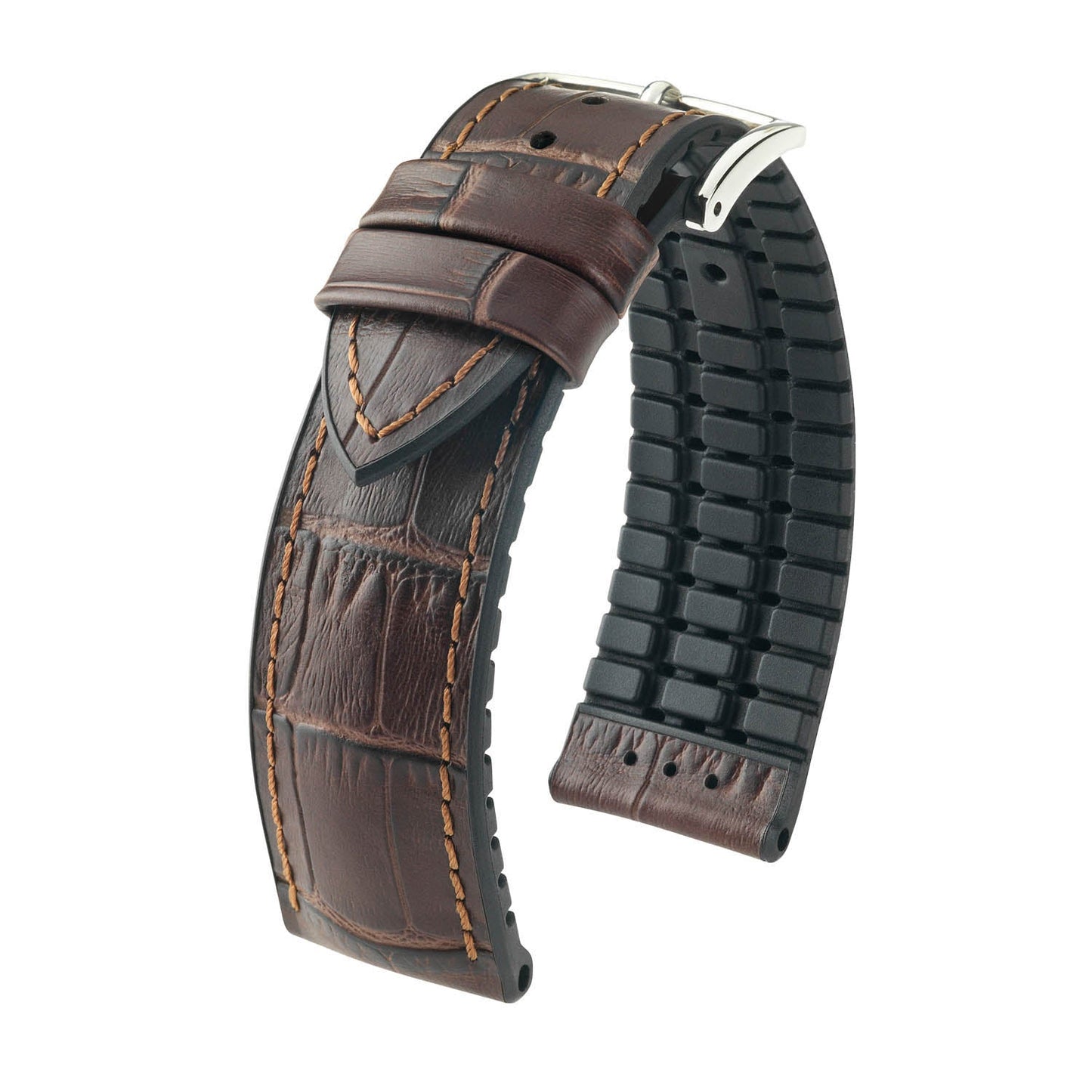 Hirsch Paul Brown Alligator Embossed Performance Watch Band