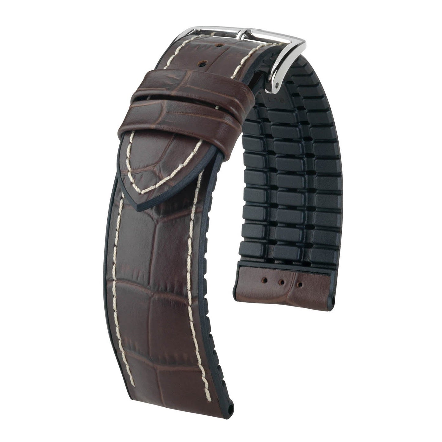 Hirsch George Brown Alligator Embossed Performance Watch Band