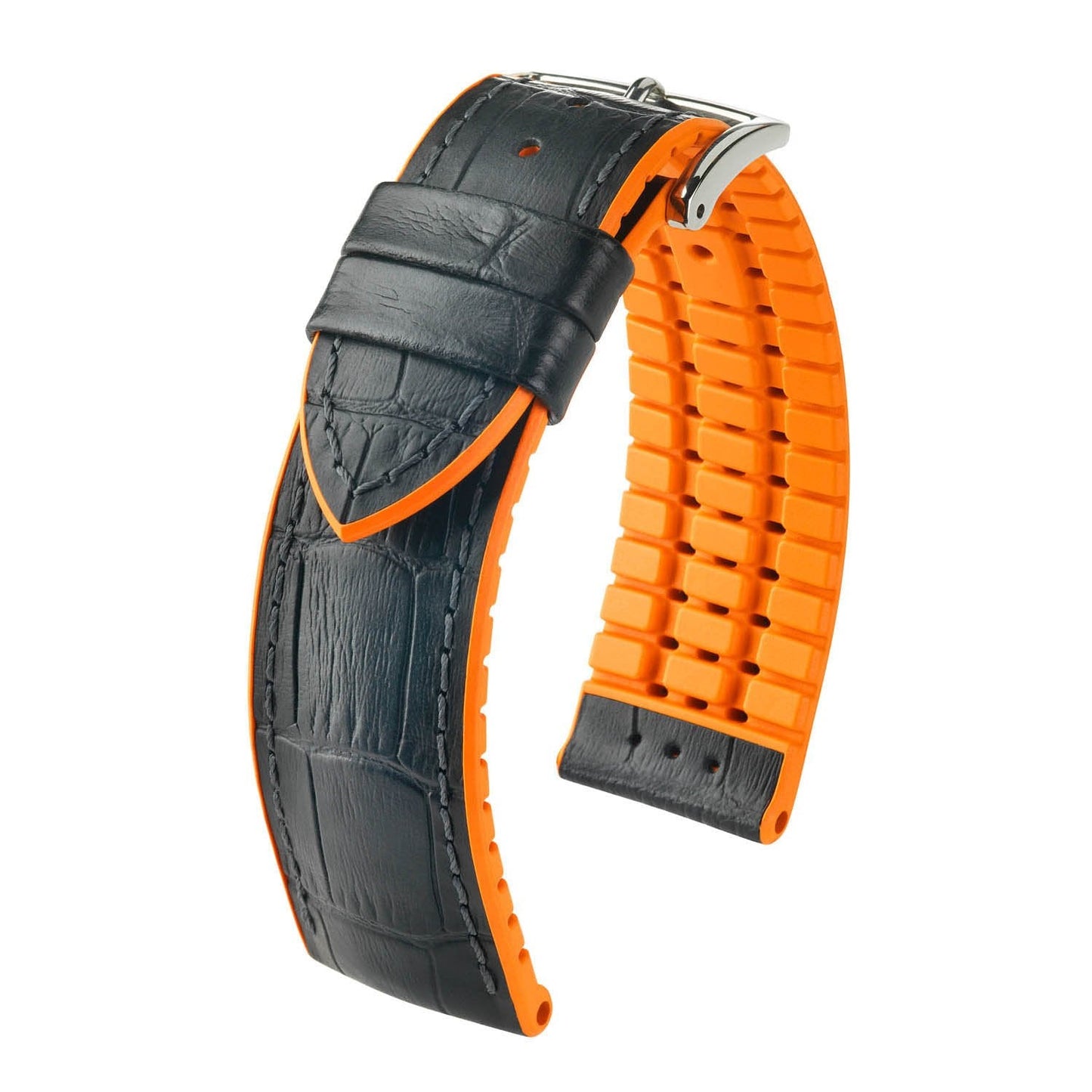 Hirsch Andy Black Alligator-Embossed Calfskin Watch Band