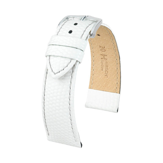 Hirsch Rainbow White Lizard Embossed Watch Band