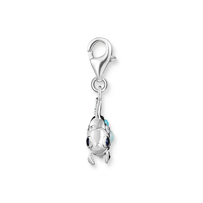 Thomas Sabo Charm pendant fish with blue stones silver