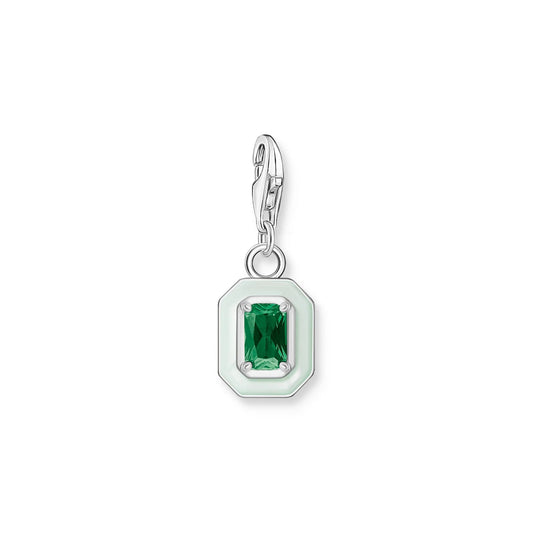 THOMAS SABO Charm Pendant Octagon Green Stone