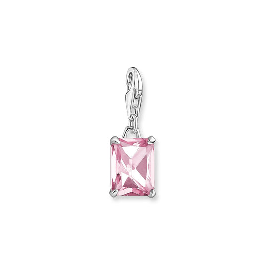 THOMAS SABO Charm Pendant Pink Octagon Stone