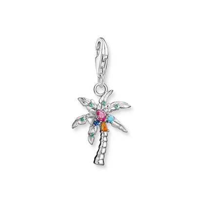 THOMAS SABO Charm Pendant Palm Tree Multicoloured Stone