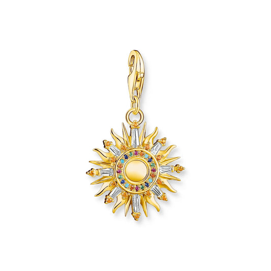 THOMAS SABO Charm Pendant Sun Gold Multicoloured Stones