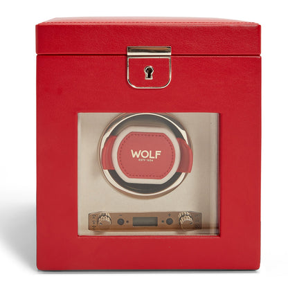 Wolf Palermo Single Watch Winder Red