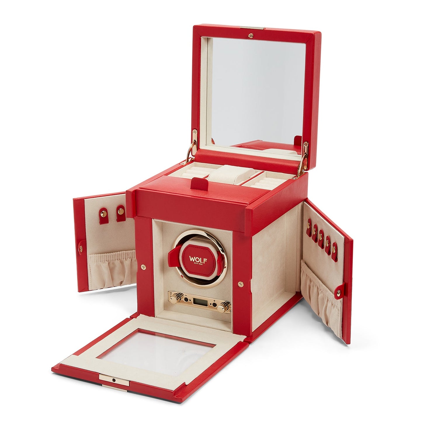 Wolf Palermo Single Watch Winder Red