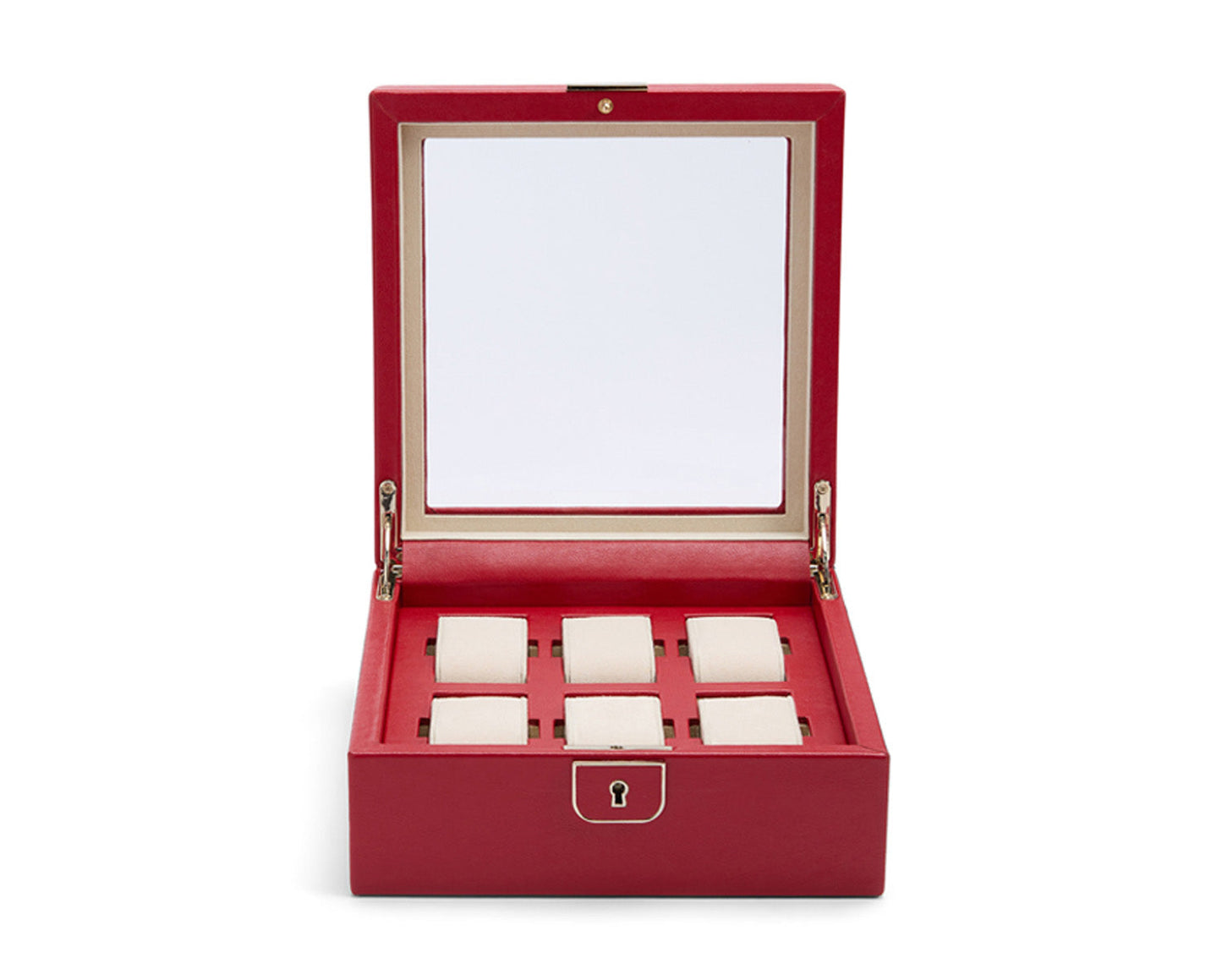 Wolf Palermo 6 Piece Watch Box Red