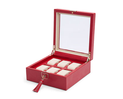 Wolf Palermo 6 Piece Watch Box Red