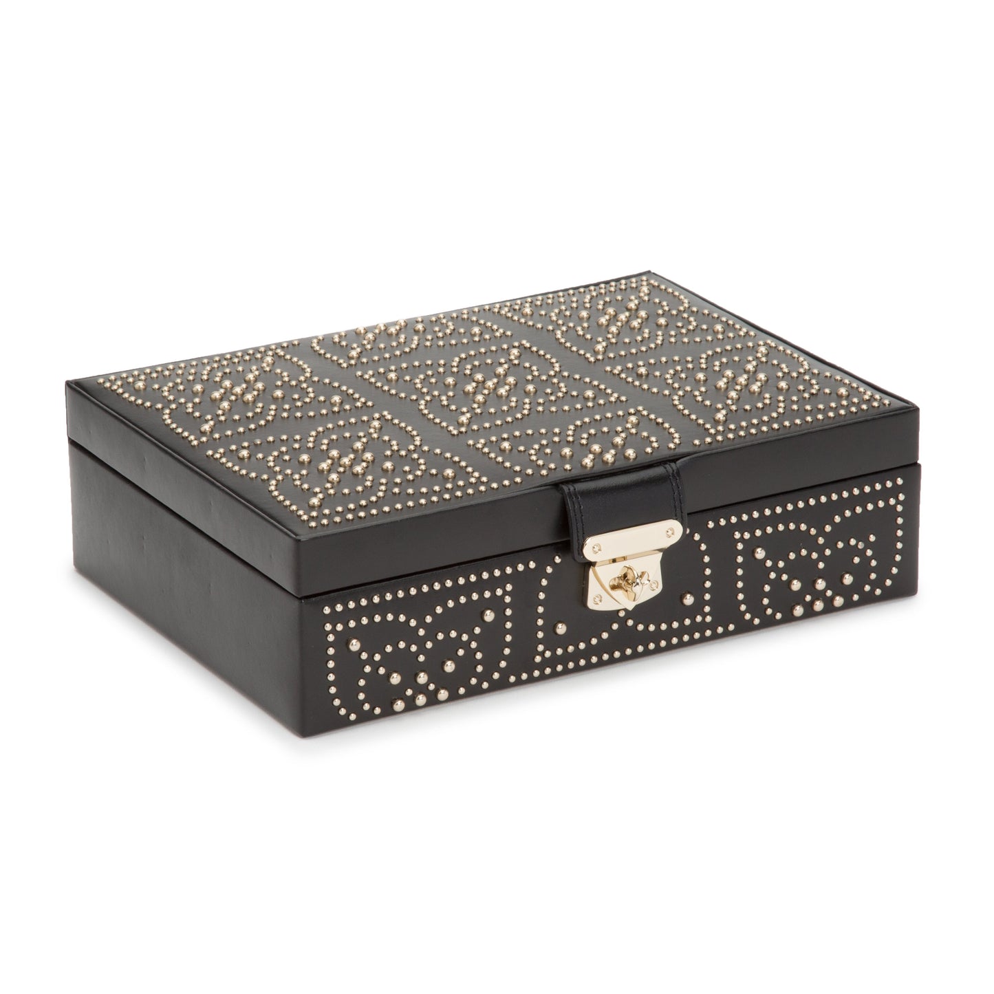 Wolf Marrakesh Flat Jewellery Box Black