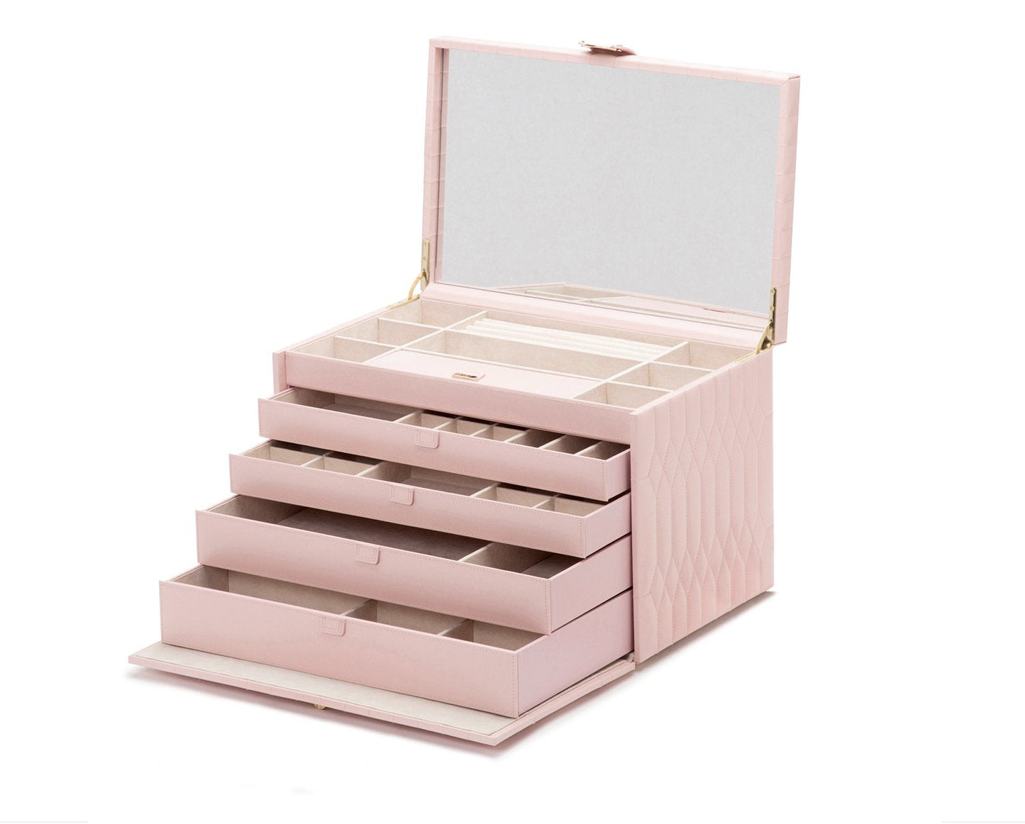 Wolf Caroline E-Large Jewellery Case Rose Quartz