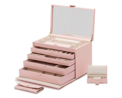 Wolf Caroline E-Large Jewellery Case Rose Quartz