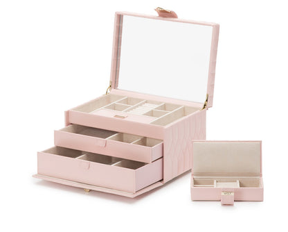 Wolf Caroline Medium Jewellery Case Rose Quartz