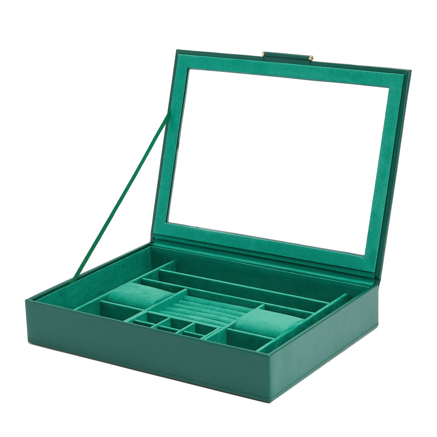 Wolf Sophia Jewellery Box with Window Forest Green