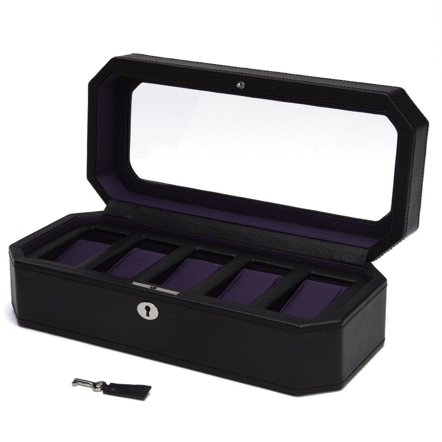 Wolf Windsor 5 Pc Watch Box Black/Purple