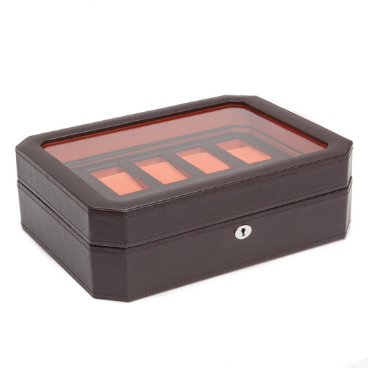 Wolf Windsor 10 Pc Watch Box Brown/Orange