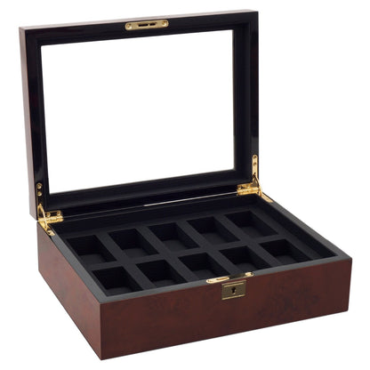 Wolf Savoy 10 Piece Watch Box Burlwood