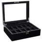 Wolf Savoy 10 Piece Watch Box Black