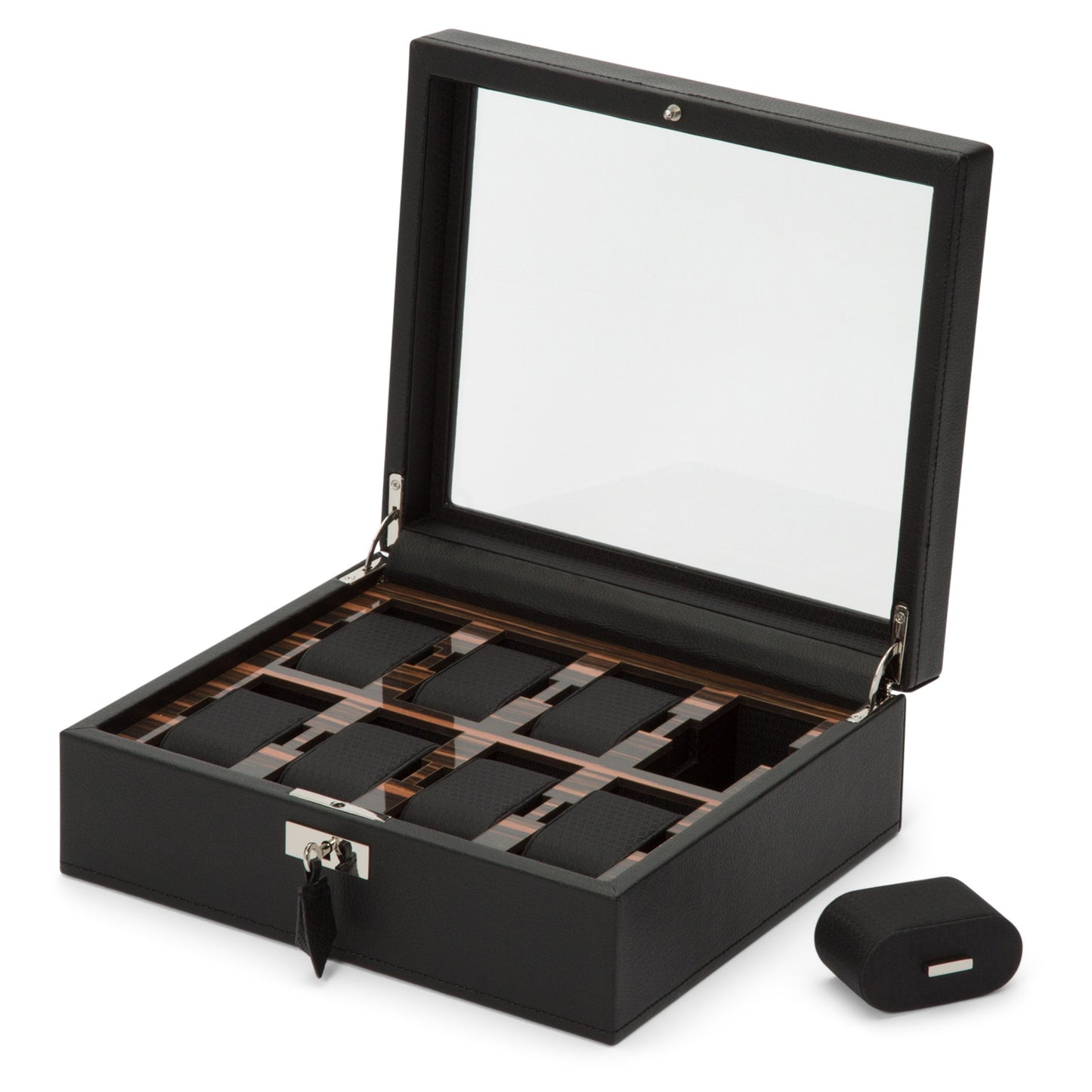 Wolf Roadster 8 Pc Watch Box Black