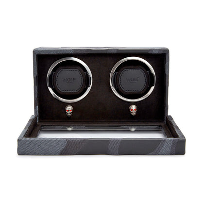 Wolf Memento Mori Double Cub Watch Winder Black