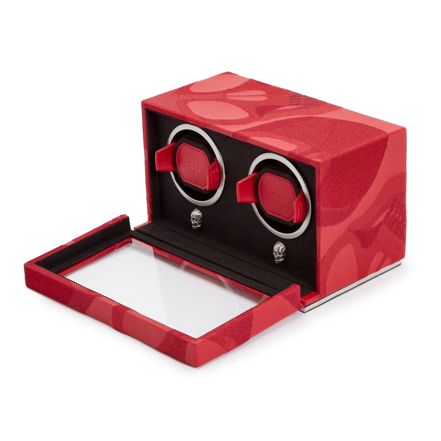 Wolf Memento Mori Double Cub Watch Winder Red