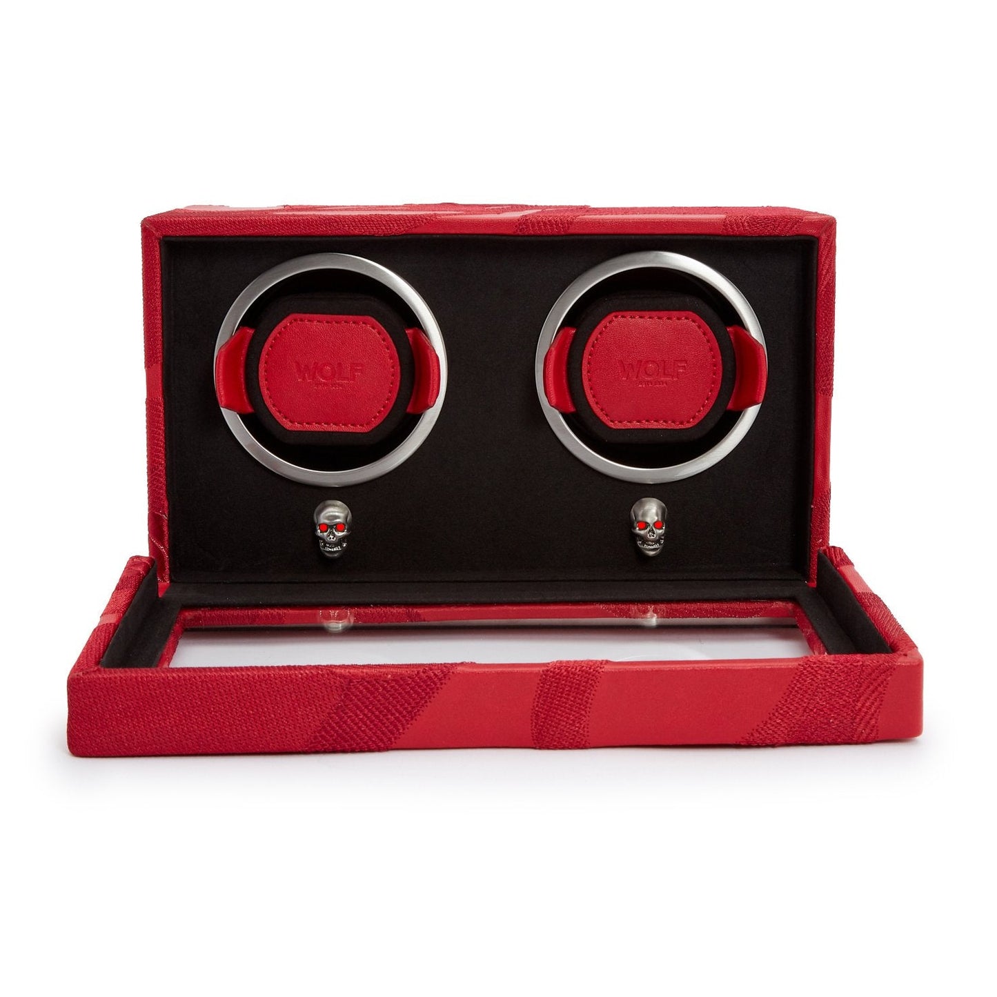 Wolf Memento Mori Double Cub Watch Winder Red