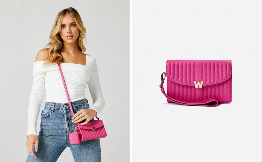 Wolf Mimi Crossbody Bag with Wristlet Pink