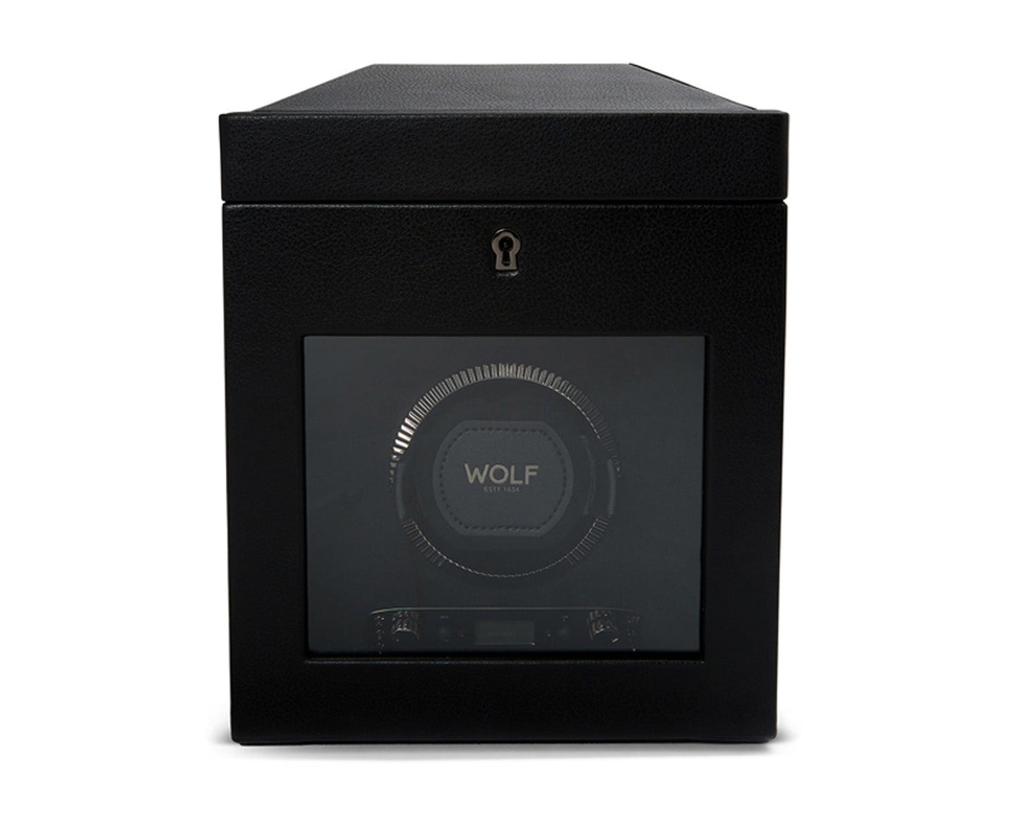 Wolf British Racing Single Watch Winder with Storage Black