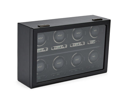 Wolf British Racing 8 Piece Watch Winder Black