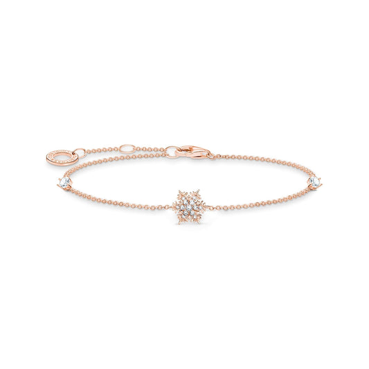 THOMAS SABO Bracelet snowflake with white stones rose gold