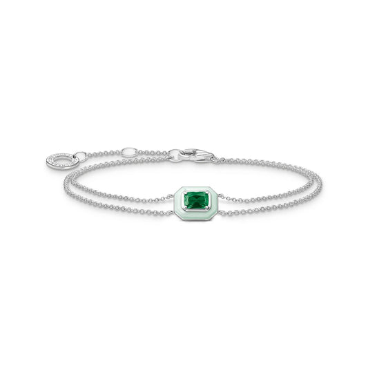 THOMAS SABO Octagon Green Stone Bracelet