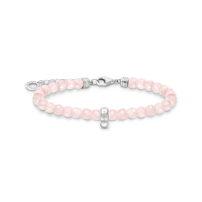 THOMAS SABO Rose Quartz Bead Charm Bracelet