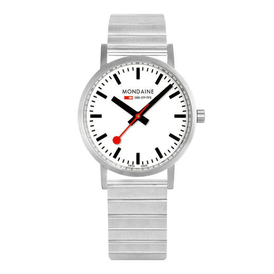 Mondaine Official Classic 36mm Silver Stainless Steel watch