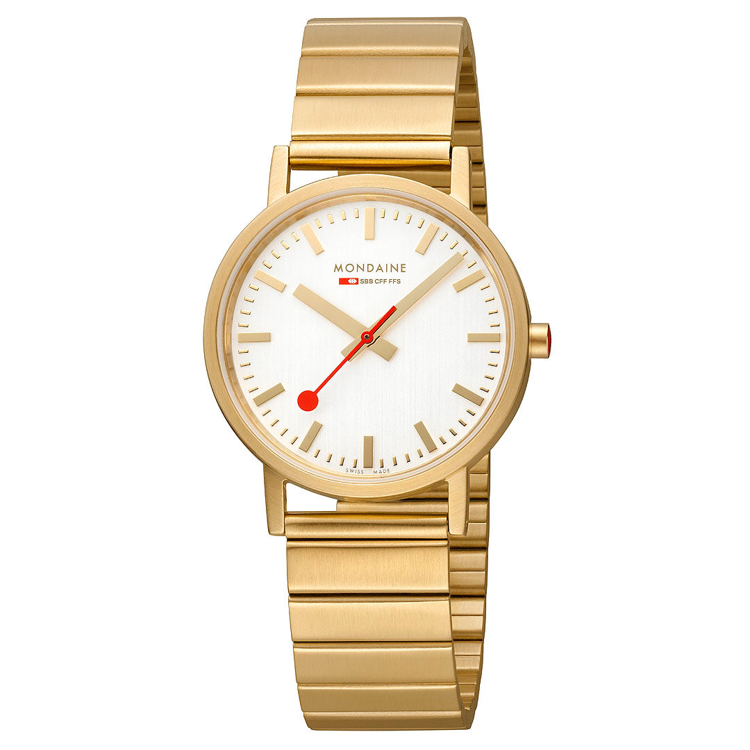 Mondaine Official Classic 36mm Golden Stainless Steel watch