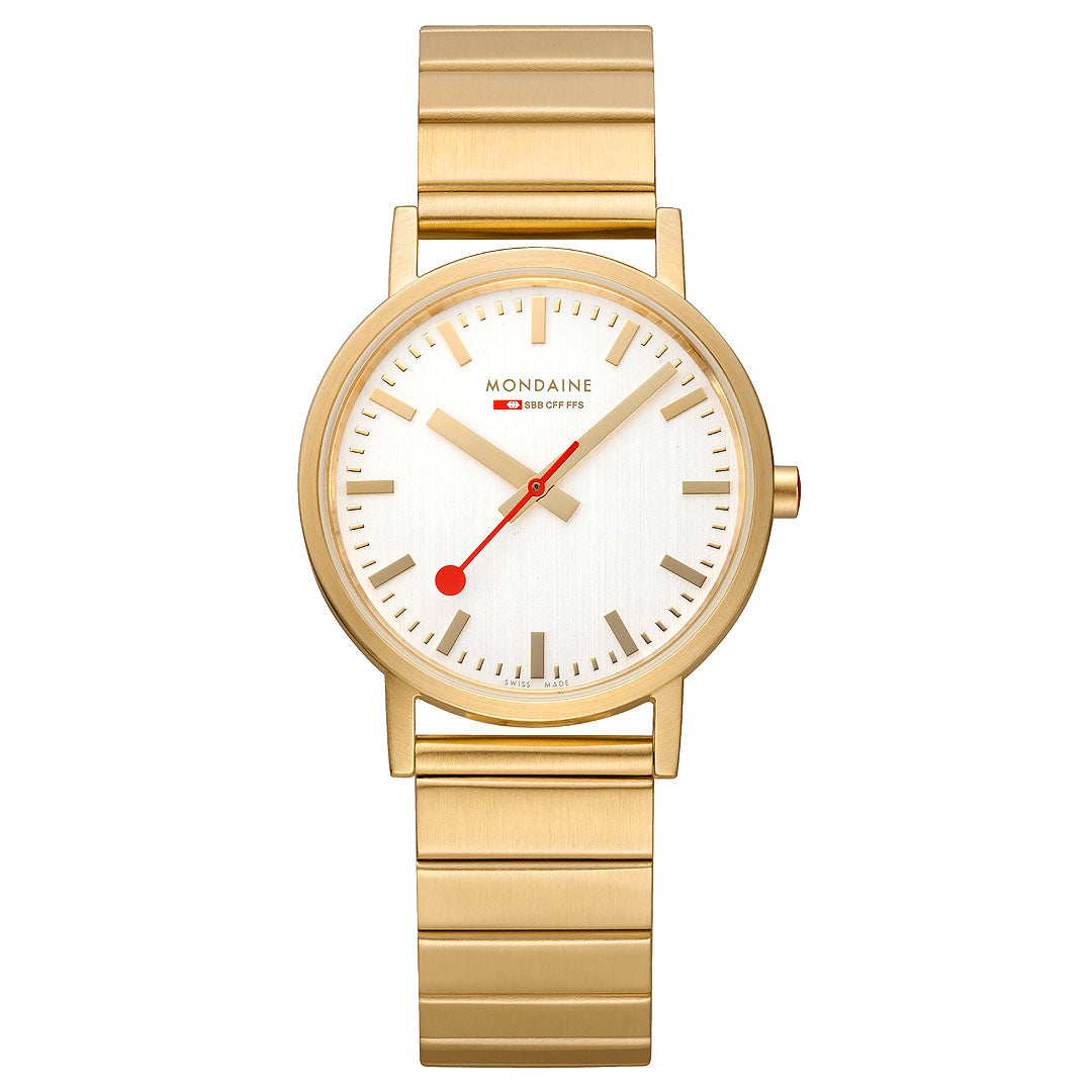 Mondaine Official Classic 36mm Golden Stainless Steel watch