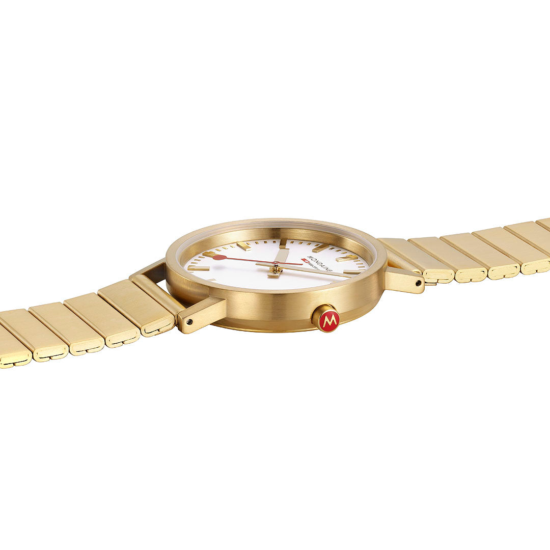 Mondaine Official Classic 36mm Golden Stainless Steel watch