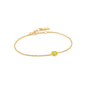 Neon Yellow Enamel Disc Gold Bracelet