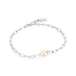 Ania Haie Silver Pearl Sparkle Chunky Chain Bracelet