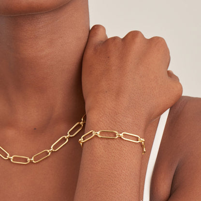 Ania Haie Gold Cable Connect Chunky Chain Bracelet