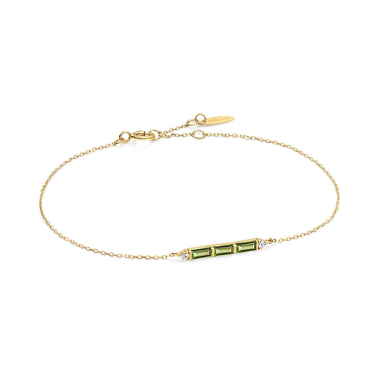 Ania Haie 14kt Gold Tourmaline and White Sapphire Bar Bracelet