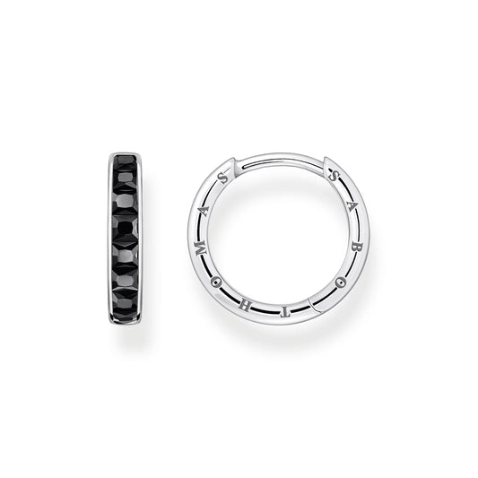 THOMAS SABO Heritage Black Stones Hoop Earrings