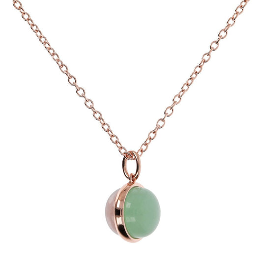 Bronzallure Cabochon Cut Genuine Gemstone Pendant Necklace