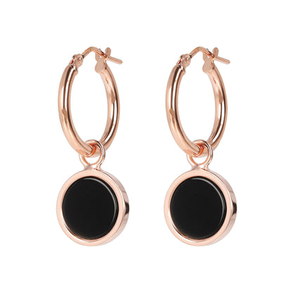 Bronzallure Stone Disc Charm Earrings