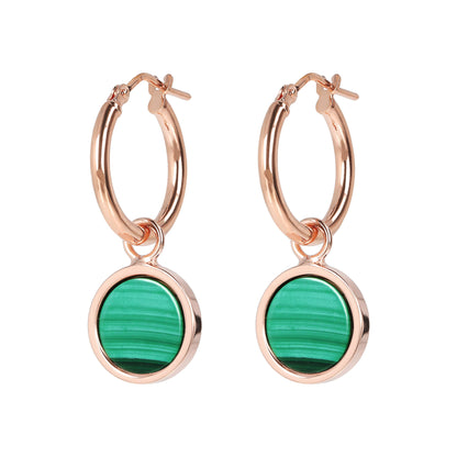 Bronzallure Stone Disc Charm Earrings