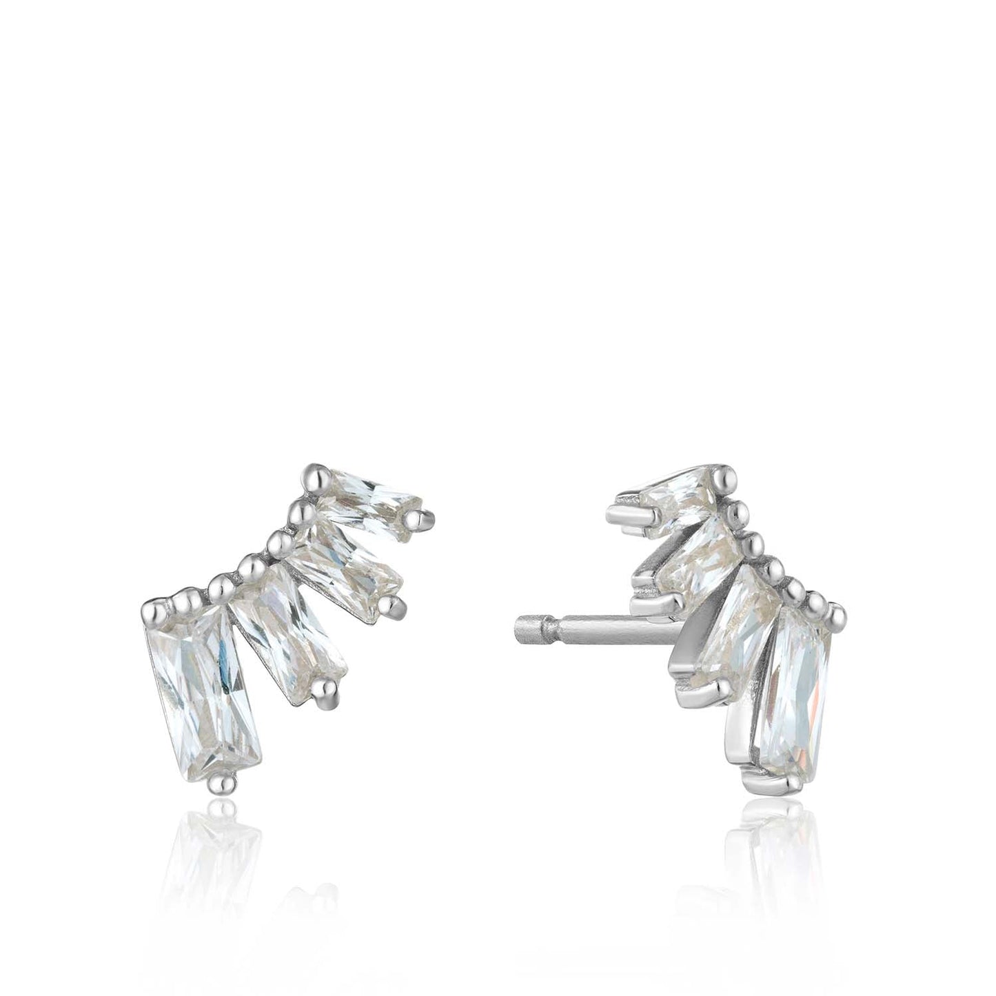 Ania Haie Glow Bar Stud Earrings - Silver